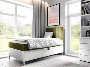 Mirjan24 Kontinentálna posteľ Junior Kamire 1, Strana: pravá, Rozmer postele: 100x200, Dostupné poťahy: ekokoža Soft 017 (biela) + Fresh 12 Mirjan24 5903211204050