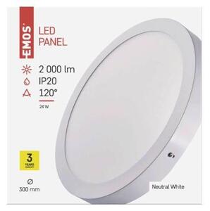 LED prisadený stropný panel N-K2, 24W, denná biela, 30cm, guľaté