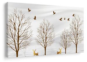 Obraz - Jelene pred riekou (90x60 cm)