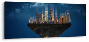 Obraz - Veľkomesto plávajúce priestorom (120x50 cm)