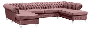 - Luxusná sedačka CHESTERFIELD LONG U FARBA NÔH: biela, DRUH LÁTKY: PIANO - 20, FARBA OZDOBNÝCH ŠPENDLÍKOV: barok