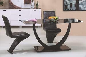 HLR, ANTON sklenený jedálenský stôl, čierny, 140/80/75 cm
