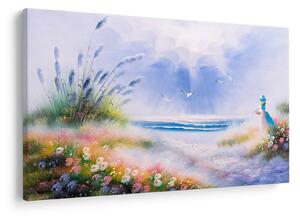 Obraz - Romantická pláž, olejomaľba (90x60 cm)