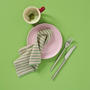 Pletená handrička na riad Mynte Stripes Color ružová/eukalyptová