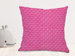 Biante Detská obliečka na vankúš Minky 3D bodky MKP-020 Ružovo fialová 60 x 60 cm