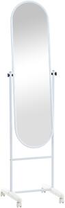 Stojace zrkadlo Nane Oval - 155x40x42 cm - Biela