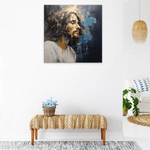 Obraz na plátne - Ježiš v zlatom - 40x40 cm