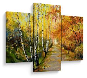 Obraz - Romantická alej pozdĺž vody, olejomaľba (90x60 cm)