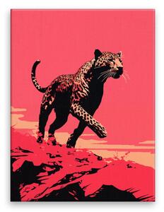 Obraz na plátne - Leopard v ružovej - 30x40 cm