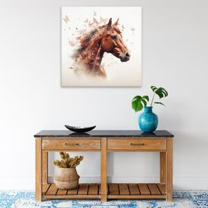 Obraz na plátne - Kôň s motýľou hrivou - 40x40 cm