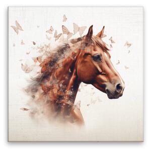 Obraz na plátne - Kôň s motýľou hrivou - 40x40 cm