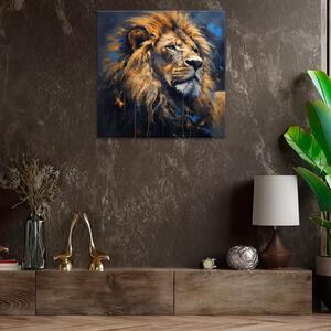 Obraz na plátne - Lev s bohatou hrivou - 40x40 cm
