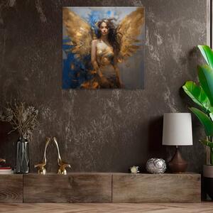 Obraz na plátne - Anjel v zlatom - 40x40 cm