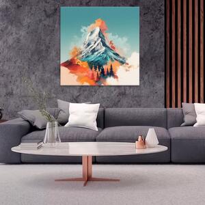 Obraz na plátne - Hora vystupujúca z lesov - 60x60 cm