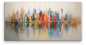 Obraz na plátne - New York v odraze - 60x30 cm