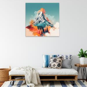 Obraz na plátne - Hora vystupujúca z lesov - 60x60 cm
