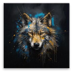 Obraz na plátne - Vlk v zlatom - 40x40 cm