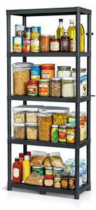 Prosperplast Regál plastový 5 políc STACKARO MIDDLE 74 x 36 x 172,5 cm - čierny