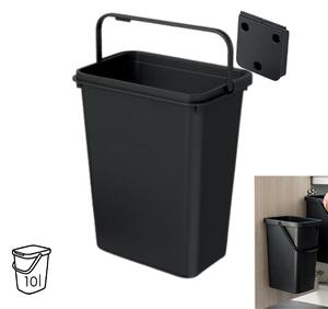 Prosperplast Závesný odpadkový kôš SYSTEMA BASIC, 10 l, 27 x 18 x 33cm, čierny