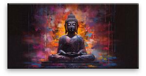 Obraz na plátne - Budha pred chrámom - 60x30 cm