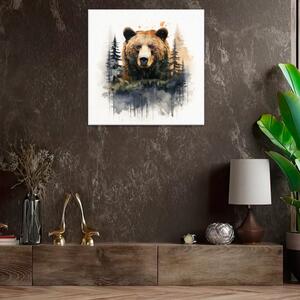 Obraz na plátne - Medveď v divočine - 40x40 cm