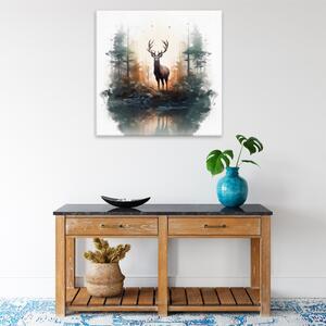 Obraz na plátne - Jeleň v ruji - 40x40 cm