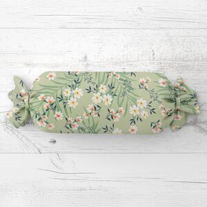 Biante Vankúš valec bonbon Sandra SA-793 Žlto-oranžové kvety na zelenom 15x40 cm