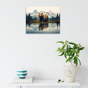 Obraz na plátne - Medveď na love - 50x40 cm