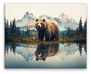 Obraz na plátne - Medveď na love - 50x40 cm