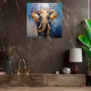 Obraz na plátne - Slon v kaluži - 40x40 cm