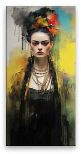 Obraz na plátne - Tajomná Frida Kahlo - 30x60 cm
