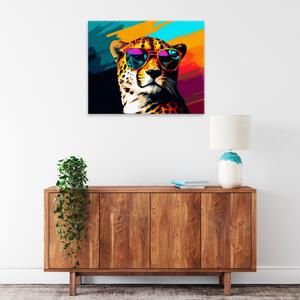 Obraz na plátne - Gepard s okuliarmi - 50x40 cm