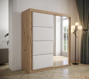 Šatníková skriňa s posuvnými dverami 180 cm TALIA - dub artisan / biela