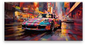 Obraz na plátne - Porsche na ulici - 60x30 cm