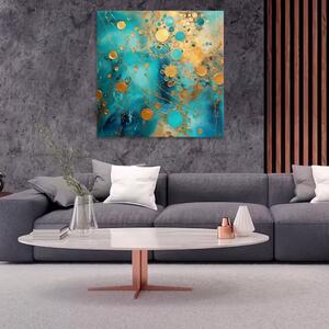 Obraz na plátne - Tyrkysové bubliny - 40x40 cm