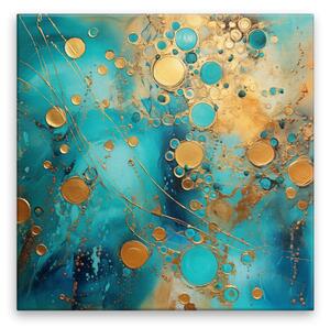 Obraz na plátne - Tyrkysové bubliny - 40x40 cm