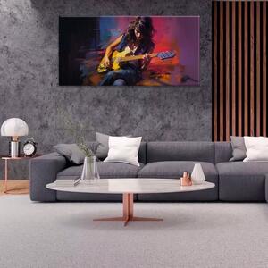 Obraz na plátne - S elektrickou gitarou - 60x30 cm