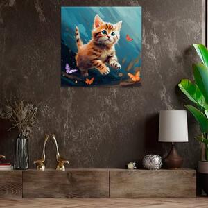 Obraz na plátne - Mačiatko v hre - 40x40 cm