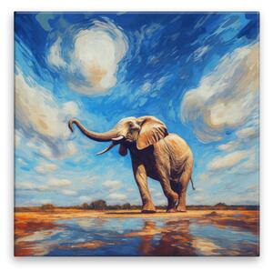 Obraz na plátne - Slon na safari - 40x40 cm