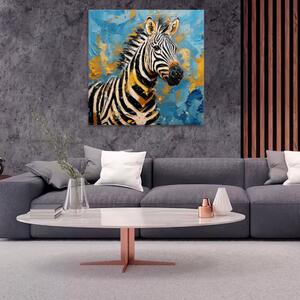 Obraz na plátne - Portrét zebry - 40x40 cm