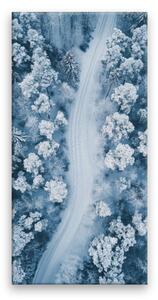 Obraz na plátne - Zimná cesta - 30x60 cm