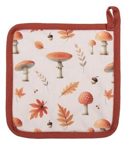 Béžová chňapka podložka s listami a muchotrávkami Autumn Leaves - 18*30 cm - Clayre & Eef