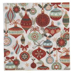 Vianočné papierové obrúsky s vianočnými bankami - 33*33 cm (20ks) - Clayre & Eef