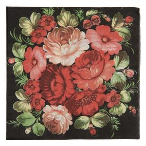 Papierové obrúsky s kyticou ruží na čiernom pozadí - 33*33 cm (20ks) - Clayre & Eef