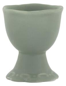 Zelený porcelánový kalíšok na vajíčko s čipkou Provence lace verte - 5*6 cm - Chic Antique