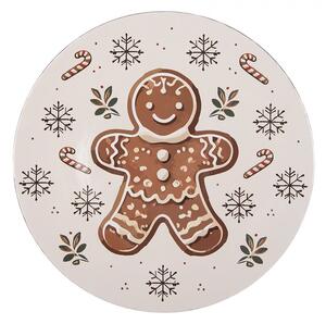 Plastový tanier s perníčkom Gingerbread Magic - Ø 33*1 cm - Clayre & Eef