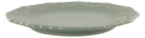 Zelený porcelánový dezertný tanier s čipkou Provence lace verte - Ø 19 cm - Chic Antique