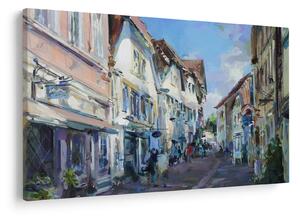 Obraz - Ulička starého mesta, akrylová maľba (90x60 cm)