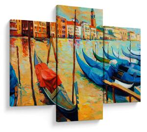 Obraz - Prístav v Benátkach (90x60 cm)