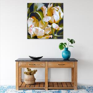 Obraz na plátne - Dva okrasné tulipány v rozkvete - 40x40 cm